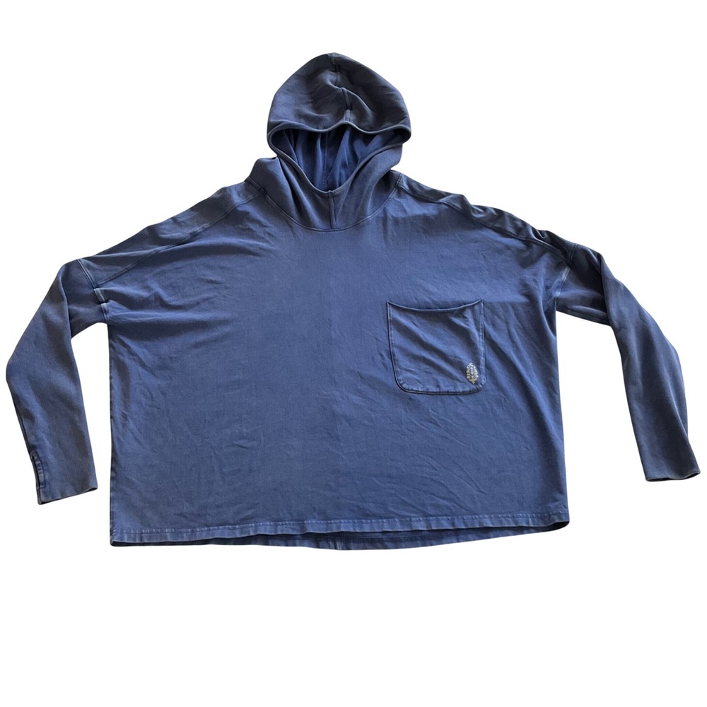 FP‎ Movement Hoodie Women S Blue Boxy Long Sleeve Pocket Loungewear Top
